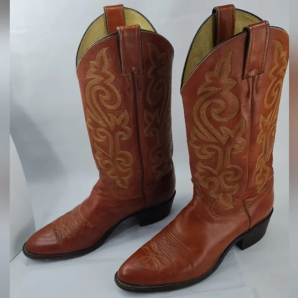 Justin Cowboy Boots 8D 1484 Made In The USA - Picture 4 of 8